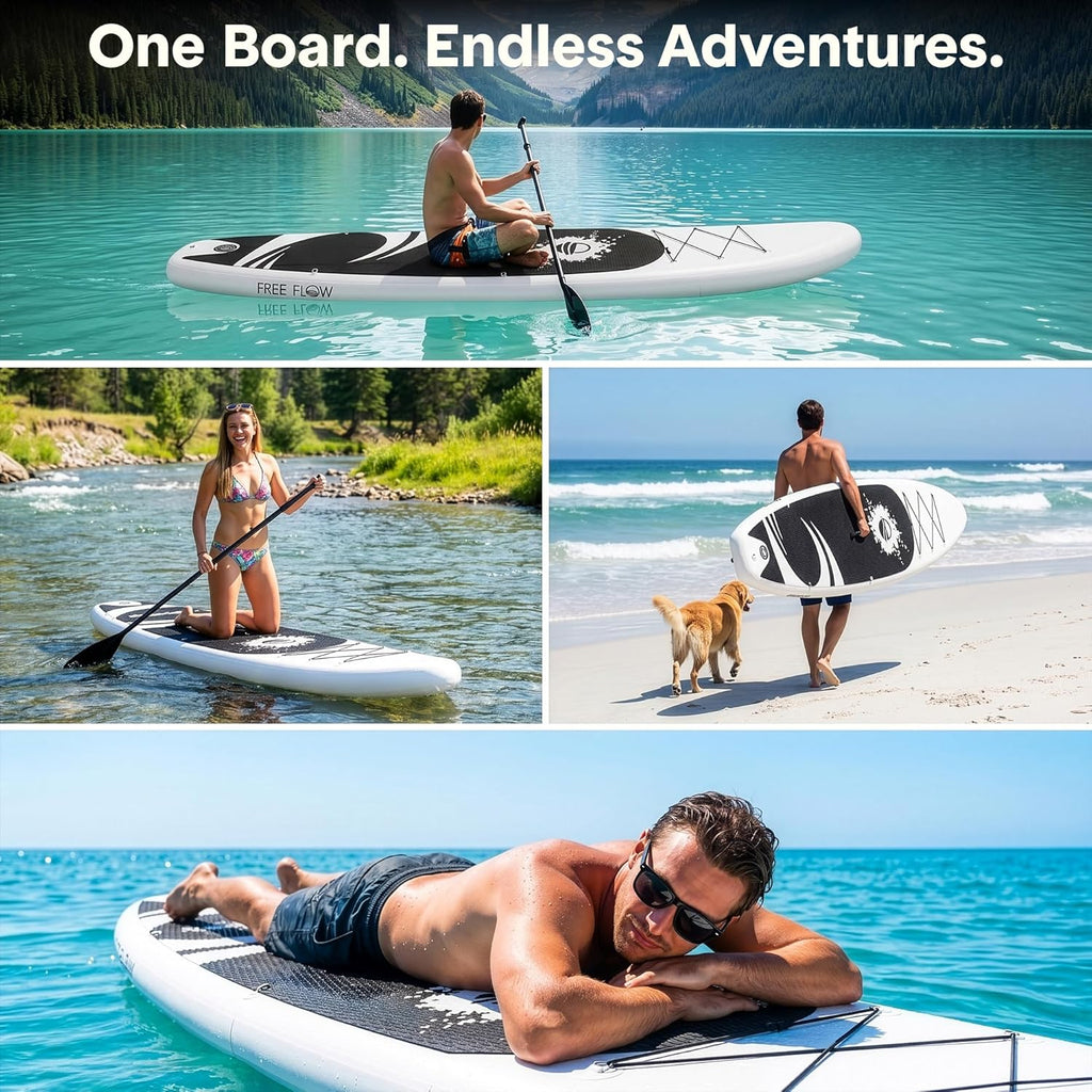 Inflatable Stand up Paddle Board with Premium SUP Accessories – Wide Stable Design with Non-Slip EVA Deck Pad for Adults and Youth of All Skill Levels, 350 Lbs Capacity